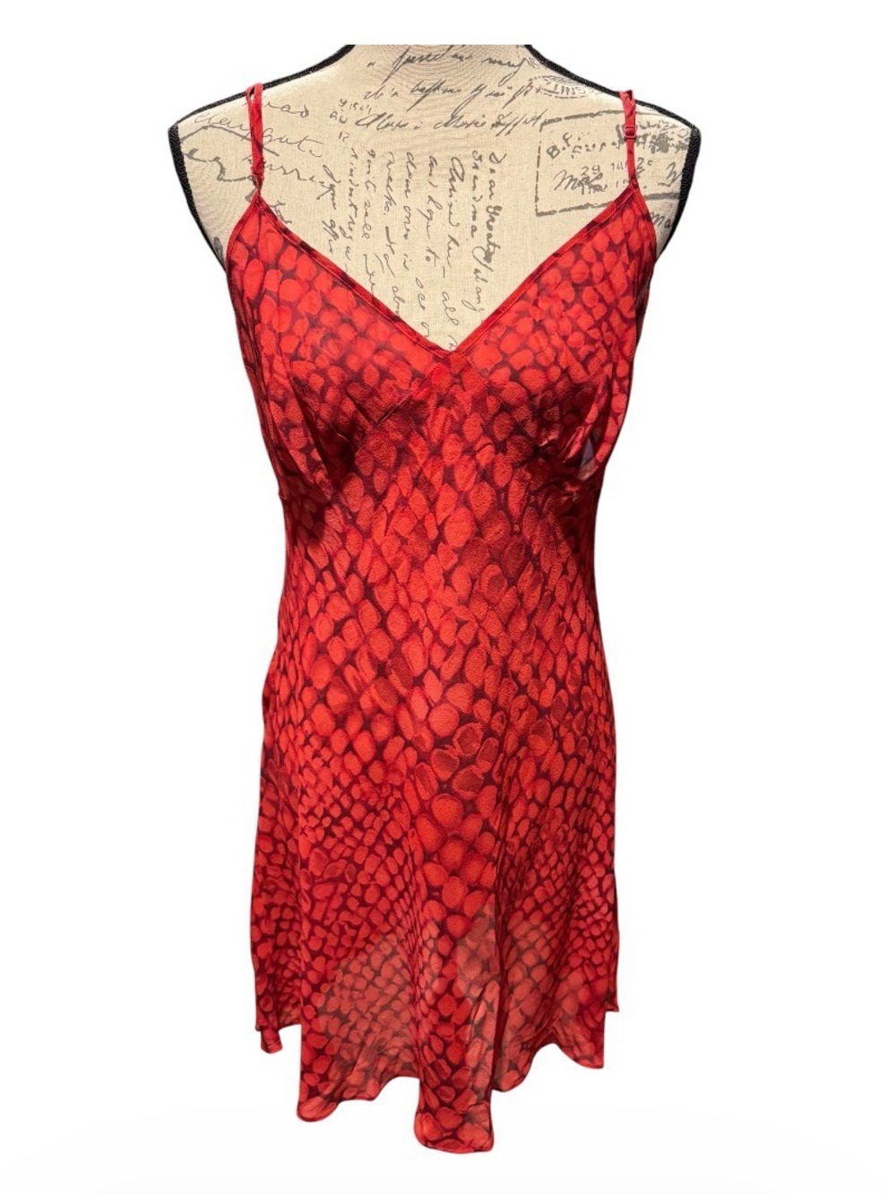 Victoria Secret's Vintage Y2K Silk Lingerie Dress 100% Silk Size Large Red